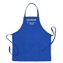 ThisWear Religious Gifts For Women Jesus Took Naps Be Like Jesus Two Pocket Adjustable Bib Apron Royal