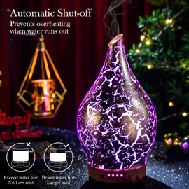 Essential Oil Diffuser Aromatherapy Diffusers for Therapeutic Oils - Ultrasonic Vase Cover & Elegant Gold Color- Air Humidifier for Sleep,Work,Study,Read,Yoga,Spa