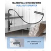 Waterfall Kitchen Pull Down Faucet with Temperature Display in Celsius(Batteries-Free),