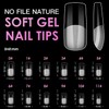 Melous Medium Square Soft Gel Nail Tips, 12 Sizes, 600