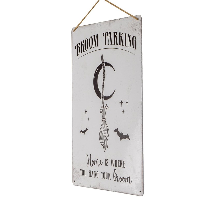 Pacific Trading Vintage Tin Broom Parking Sign
