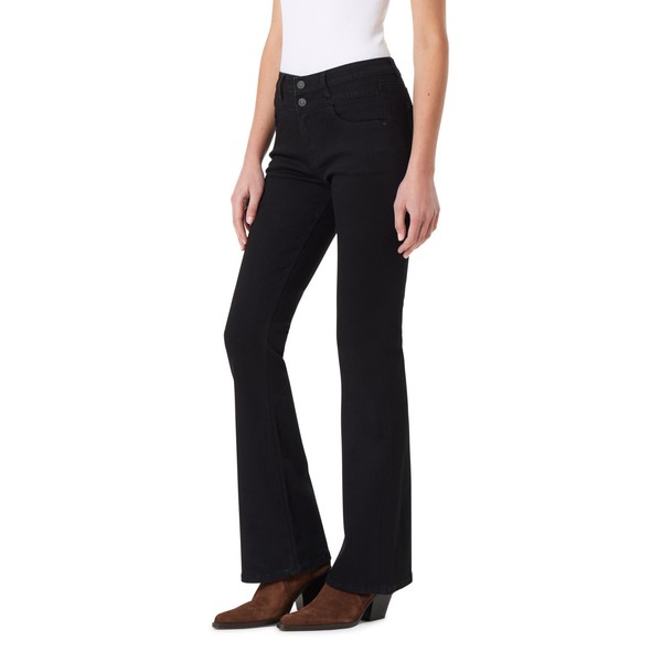 WallFlower Women's Sassy Flare High-Rise Insta Soft Juniors Jeans, Noir,