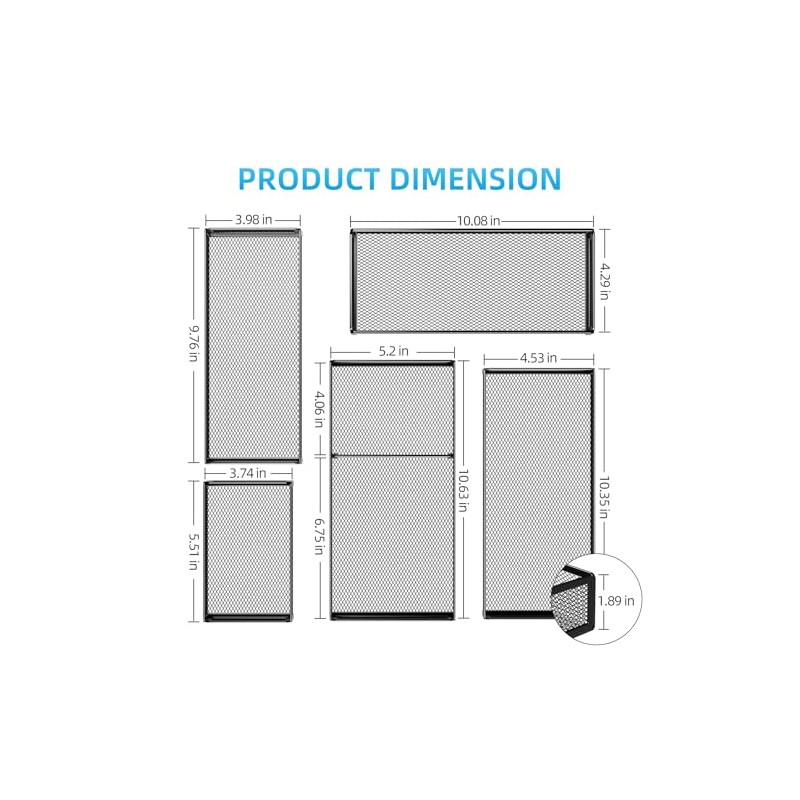 Marbrasse 5 Pack Desk Drawer Organizer Set with Adjustable Divider