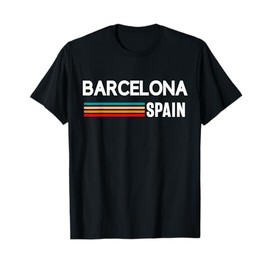 Barcelona Espana Spain Est. Souvenir Flag Map Vacation T-Shirt