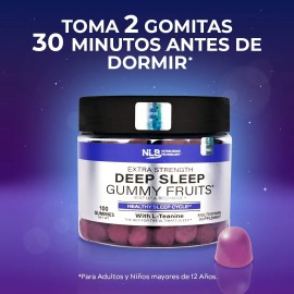 Naturelab Deep Sleep Gummy Fruits - Gomitas Para Ansiedad Sueño Profundo Y Descanso - Sabor Uva