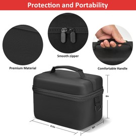 casmilee Digital Camera Case Compatible with Canon EOS Rebel T7 / 90D / 4000D / T100 DSLR Cameras, also for Sony Alpha a6400 / a6100 Mirrorless, SD Card Holder and More (Box Only), black, Storage