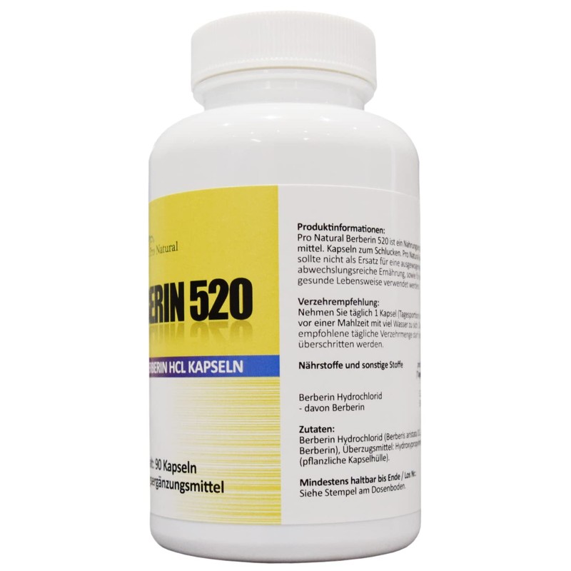 Berberine 520 mg I 90 Capsules High Dose I 100%