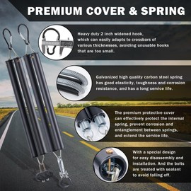 CheeMuii 2 PCS 16" Double Tender Spring Kits with 3in1 Hose Holder and 3-Hole Clamp Heavy Duty Trailer Dual Tender Spring for Semi Truck Air Lines Kit with 2 Style Air Line Holders