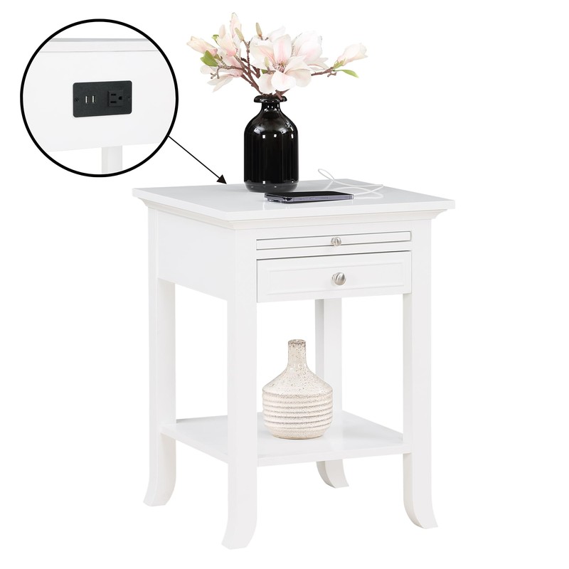 Convenience Concepts American Heritage Logan End Table with USB Ports