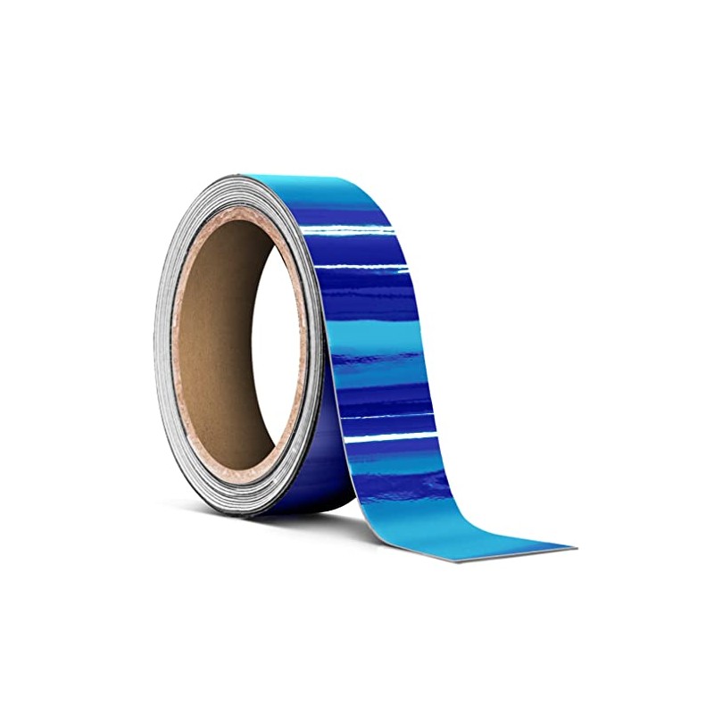 VViViD Blue Mirror Chrome Air-Release Adhesive Vinyl Pinstripe Tape Roll