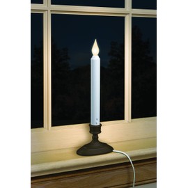 Xodus Innovations FPC1370A 11 Inch Electric Plug-in Flameless Window Candle with Tilt to Change Flame Color and Dusk to Dawn Light Sensor Timer, Antique Bronze/Black
