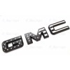Auto Front & Rear GMC Black USA Flag OVERLAY Emblem