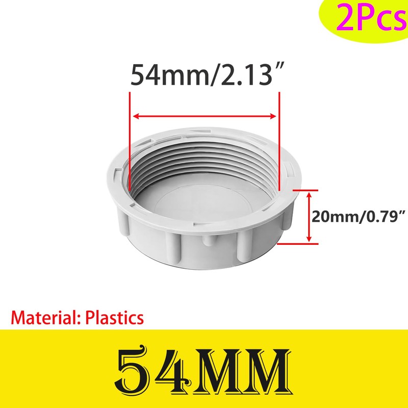 Qrity 2 Pack PVC Pipe End Cap Waste Processor Blanking