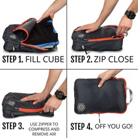 Packing Cubes Travel Organizer- Compression Travel Bags for Luggage (3 Piece Grey Set)