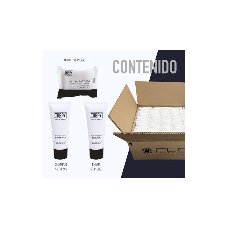 Kit Amenidades Airbnb Hotel Thrpy Contiene 200 Piezas Jabón Shampoo