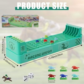 Horse Race Board Game, Electronic Horse Racing Game, Portable Tabletop Toys, Includes 6 Pieces and 2 Dice, Suitable for Family Gatherings, Parties, Competition Entertainment