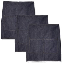 3-PACK Chef Code Apron 19" Long, Waist Tie Denim Apron