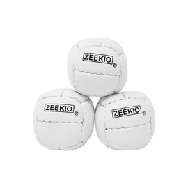 Zeekio Galaxy Juggling Balls - Premium 12 Panel Genuine Leather Balls - 130g - 67mm - Pack of 3 (White)