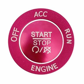 ALETAI Push Start Stop Button Cover Trim for 2015-2021 Dodge Challenger Dodge RAM 1500 Dodge Charger, Aluminum Alloy, Pink