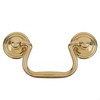 Plain Cast Brass Swan Neck Drawer Bail Pull | Centers: