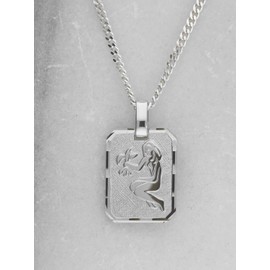 My Gold Gaudino Unisex Zodiac Sign Pendant (Without Chain) Genuine 925 Sterling Silver 21 mm x 12 mm Zodiac Sign Horoscope, Sterling Silver, No Gemstone