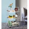 ONELUX 3-Tier Acrylic Utility Rolling Cart, Multifunction Storage Cart On