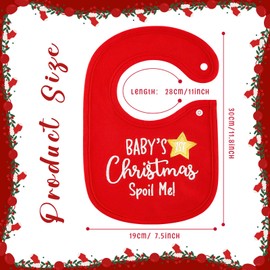 SATINIOR Christmas Baby Bibs It's My First Christmas Baby Feeding Bib First Christmas Baby Gifts for Boy Girl Babies Newborns Toddlers (Classic)