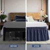 Elastic Wrap Around Bed Skirt - Easy Fit with 15-Inch