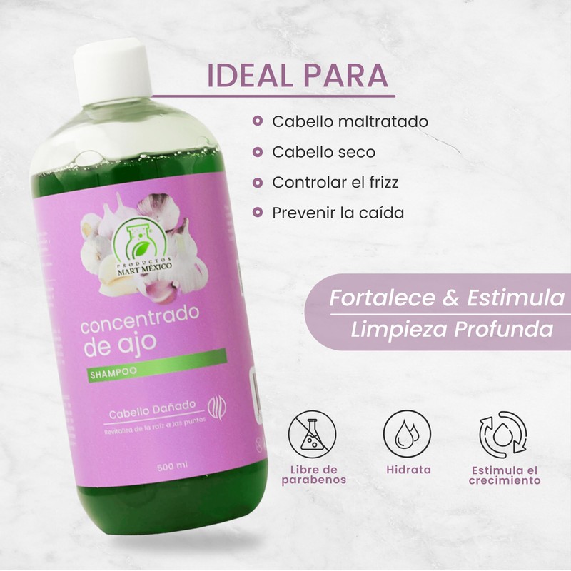 Shampoo Concentrado De Ajo Para El Crecimiento Capilar Productos Mart