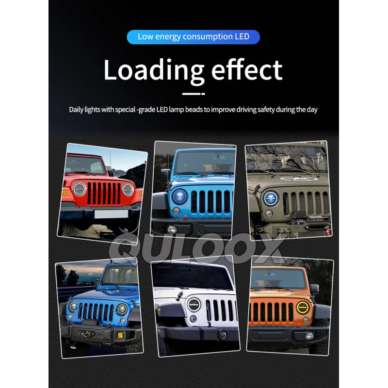 QULOOX For Ford Deluxe 1939-1951 7" INCH Round LED Headlights