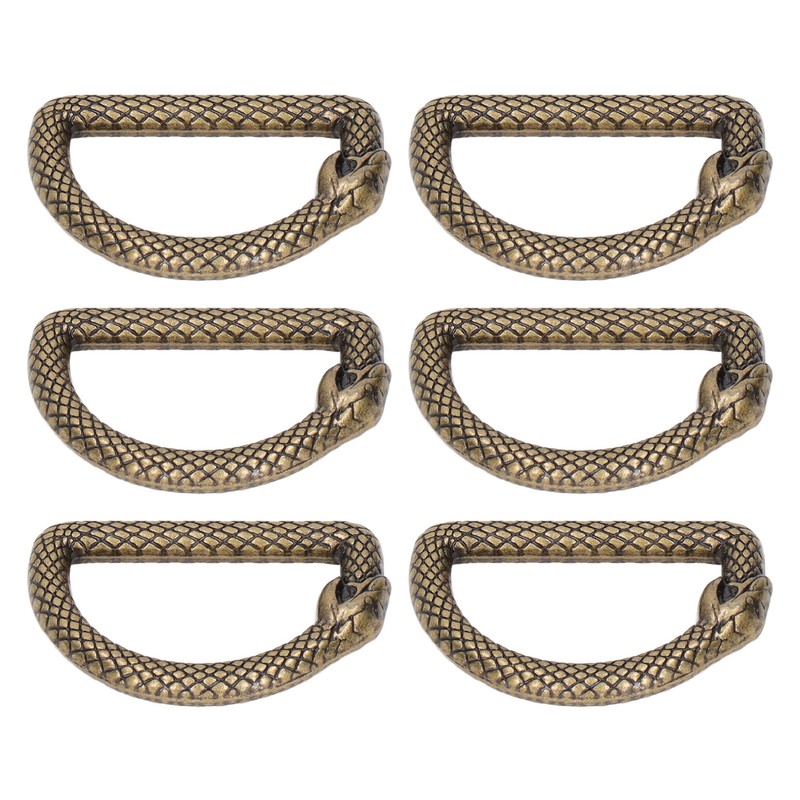20Pcs Metal D Rings Snake Pattern Wear Resistant Metal Rings
