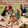 Wooden 3 Tier Cupcake Stand with Swing and Foldable Stand