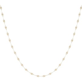 Cadena de Oro Mujer 10K de 50 cm Collar Italiano Estilo Grano de Café Gargantilla Fina y Duradera con Broche de Argolla Collares para Mujer de Joyería Fina