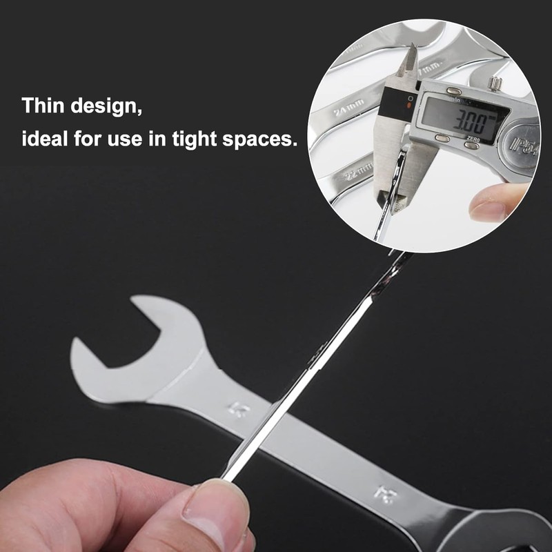 Leliafleury Super Thin Spanner, 2Pcs 16mm x 17mm Double Open