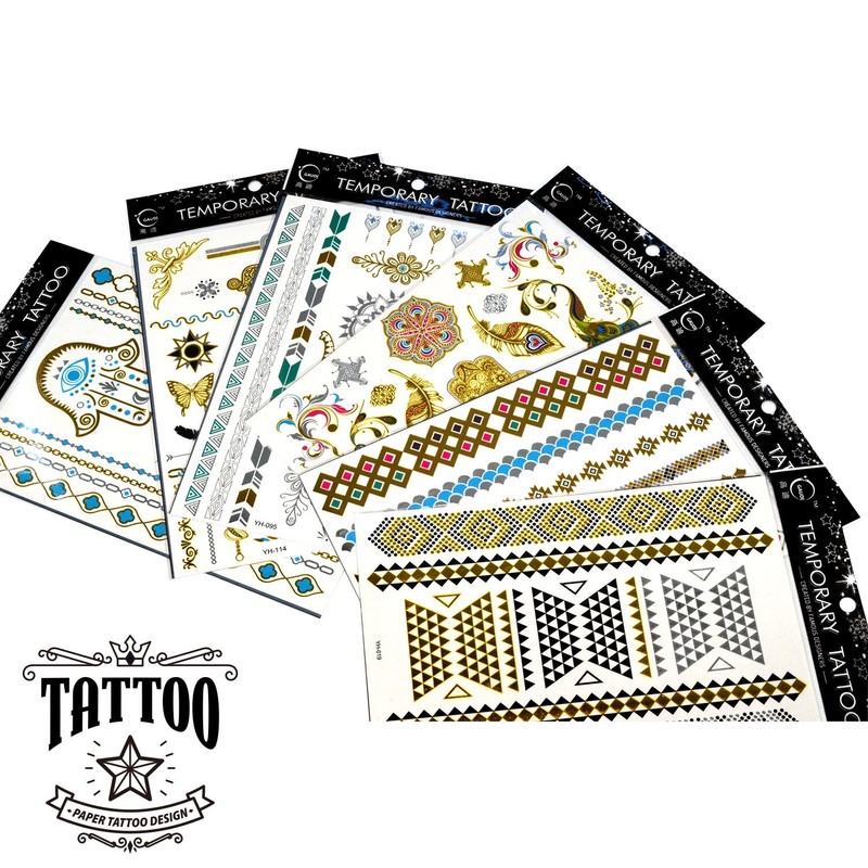 [Set of 6] AMTA-029 Tattoo Sticker Paper, Tattoo Design, Abundant