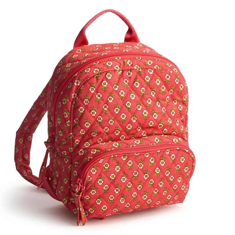 Vera Bradley Premium Cotton Mini Banbury Backpack, Tiny Poppies