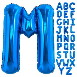 40 Inch Blue Letter M Balloons Alphabet M Letter Balloons Foil Mylar Big Letter Balloons for Birthday Party Anniversary New Year Graduation Wedding Decorations