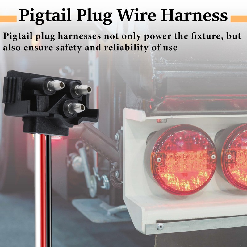 ecocstm 10 PCS 3 Wire Plug Truck Trailer Light Plug,