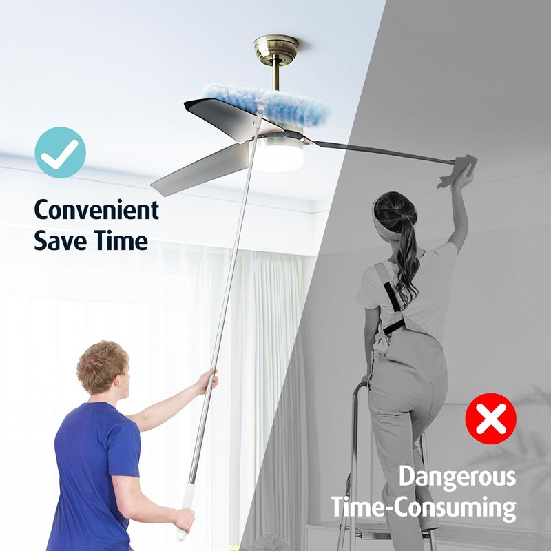 6 ft Extendable Duster Handle with 20 Refills, Compatible with