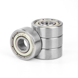 605ZZ Ball Bearings, 5 x 14 x 5 mm, Chrome Steel and Pre-Lubricated, 605-2Z Metal Double Shielded Miniature Deep Groove Ball Bearings, Bearings for Skateboards, Scooters, Inline Skates, Pack of 4
