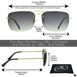 proSPORT Aviator Sunglasses Readers Full Lens Tinted Reading Gradient Grey Lens Gold Frame +2.75 Men Women NOT BIFOCAL