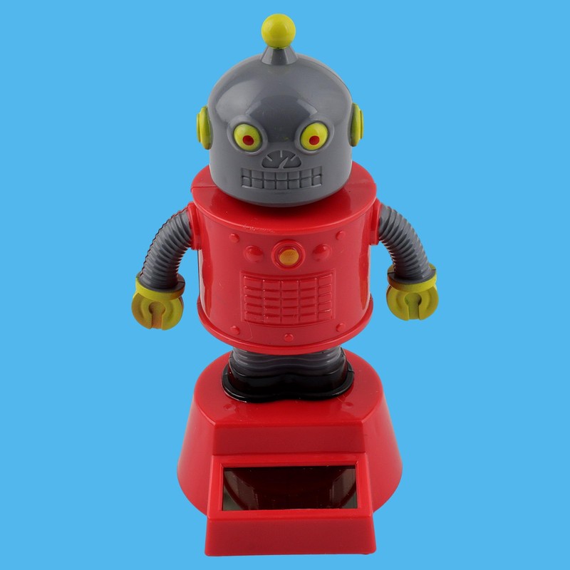 Freak Scene Dashboard Wobble Figure Robot Red Grey Solar Bot