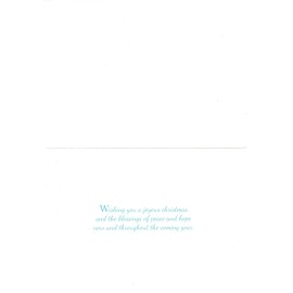 Gem Stone CHRISTMAS TREE AND CHURCH Gem Stone Christmas Greeting Card New w/ Envelope MG36