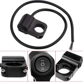Greluma Motorcycle Headlight Switch, 22 mm (7/8 inch) Handlebar Light Switch 12 V Motorcycle Handlebar On/Off/On Switch, Aluminium Alloy Fog Brake Light Switch