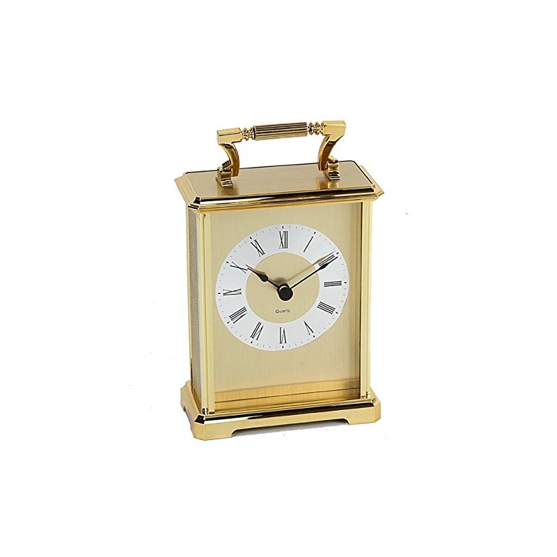Wm Widdop Rectangular Gold Carriage Clock