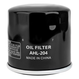 AHL 204 Oil Filter for Kawasaki VN1500, VN1600, VN2000, VN750 (1 pc) - High Performance, Synthetic Fibers, Steel/Aluminum, 2.677in O.D., KN204, Compatible with ATVs, Classic Style