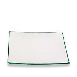 GMUNDNER KERAMIK Dinner Plate Size: L 26 cm x W 26 cm x H 2.2 cm Green Edge Crockery Handmade in Austria