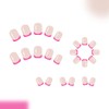 Pink French Tip Press on Nails Short Square Fake Nails