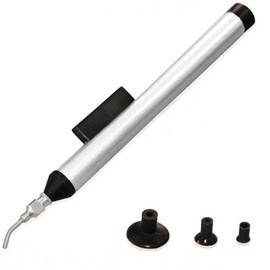 Vacuum Suction Pin, Manual Solder Desoldering Pump Suction IC SMD Remover Tool with 3 Tips for Precision Component