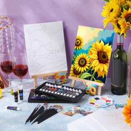 Sherr 12 Pcs Pre Drawn Canvas Pre Printed Canvas Set for Adults Cute Printed to Paint Set Theme Painting for Summer Party Favor(Mixed Styles,8 x 10 Inch)